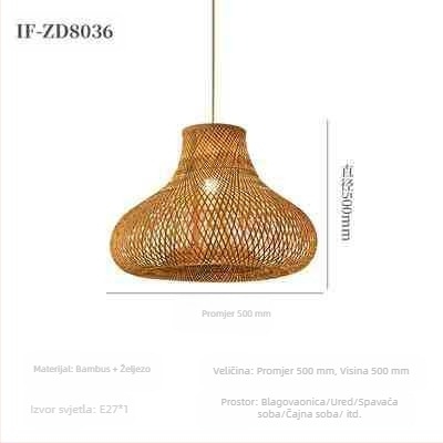 Kineski luster od bambusa u wabi-sabi stilu, stubište za noćenje s doručkom, čajna soba, japanski restoran, restoran s vrućim loncima, zen kombinirane lampe