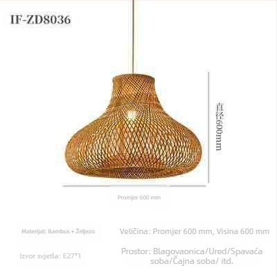 Kineski luster od bambusa u wabi-sabi stilu, stubište za noćenje s doručkom, čajna soba, japanski restoran, restoran s vrućim loncima, zen kombinirane lampe