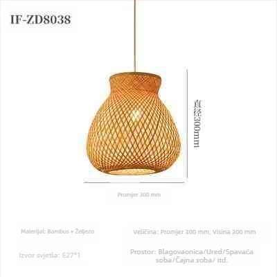 Kineski luster od bambusa u wabi-sabi stilu, stubište za noćenje s doručkom, čajna soba, japanski restoran, restoran s vrućim loncima, zen kombinirane lampe