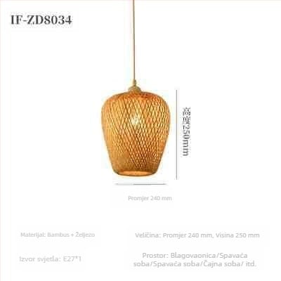 Kineski luster od bambusa u wabi-sabi stilu, stubište za noćenje s doručkom, čajna soba, japanski restoran, restoran s vrućim loncima, zen kombinirane lampe