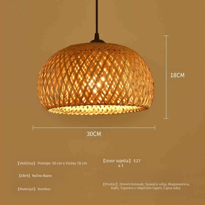 Kineski luster od bambusa u wabi-sabi stilu, stubište za noćenje s doručkom, čajna soba, japanski restoran, restoran s vrućim loncima, zen kombinirane lampe