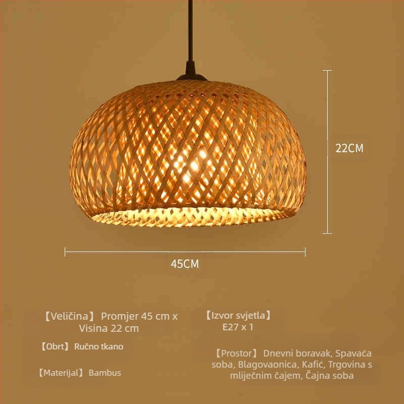 Kineski luster od bambusa u wabi-sabi stilu, stubište za noćenje s doručkom, čajna soba, japanski restoran, restoran s vrućim loncima, zen kombinirane lampe