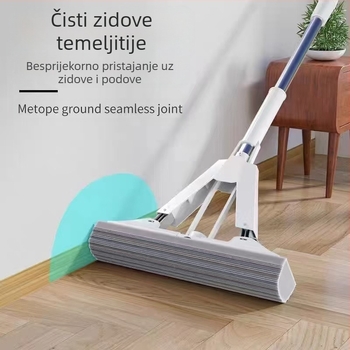 Mop za kućnu upotrebu, bez ručke, sklopivi, pranje bez ruku, novi model sa spužvom i vatom, mop za pod od nehrđajućeg čelika, veleprodaja, snažno cijeđenje vode
