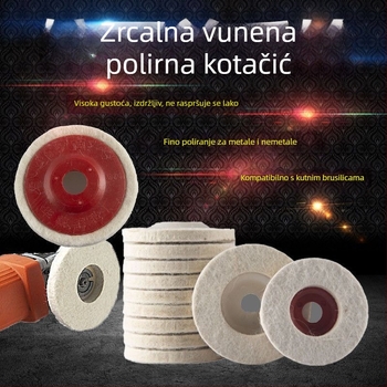 Vuneni kotač za poliranje zrcala, zadebljana kutna brusilica, poliranje stakla, metala, nehrđajućeg čelika, kamene vune, kuglice za poliranje