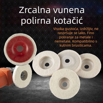 Vuneni kotač za poliranje zrcala, zadebljana kutna brusilica, poliranje stakla, metala, nehrđajućeg čelika, kamene vune, kuglice za poliranje