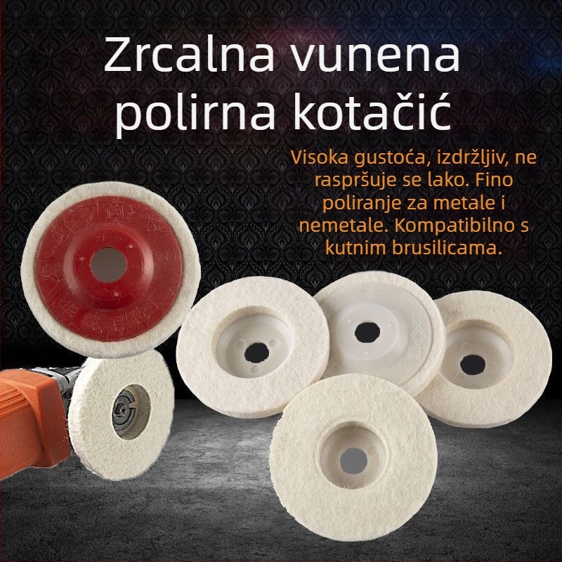 Vuneni kotač za poliranje zrcala, zadebljana kutna brusilica, poliranje stakla, metala, nehrđajućeg čelika, kamene vune, kuglice za poliranje