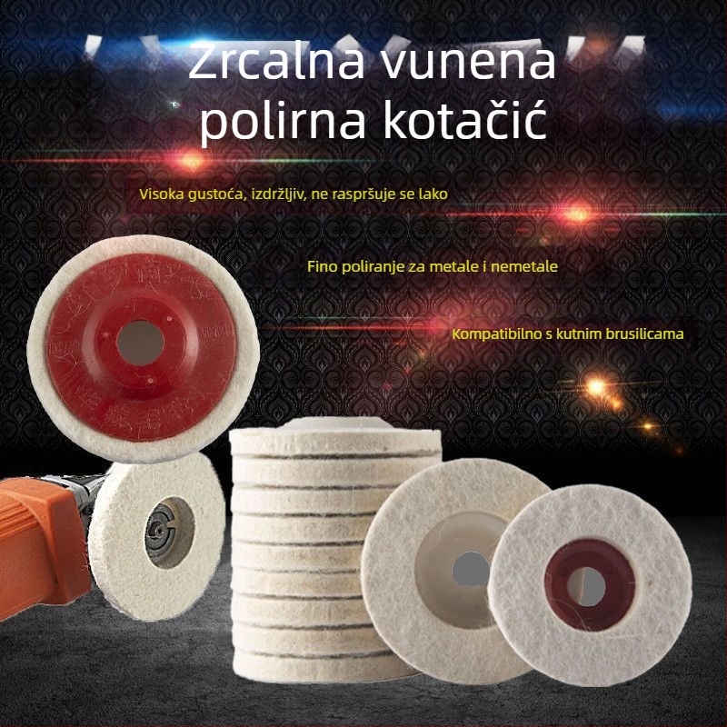 Vuneni kotač za poliranje zrcala, zadebljana kutna brusilica, poliranje stakla, metala, nehrđajućeg čelika, kamene vune, kuglice za poliranje