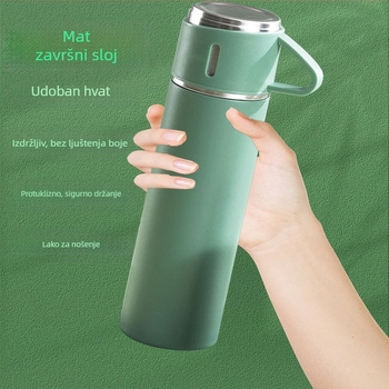 Nova termosica od nehrđajućeg čelika 304, šalica za čaj, jedna šalica s tri poklopca, poslovna poklon kutija, odijelo za vanjsku šalicu za vodu, poklon za aktivnosti