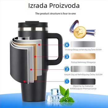 Prekogranična termosica od 40 oz, nehrđajući čelik 304, veliki kapacitet, izolacija za auto, veleprodaja