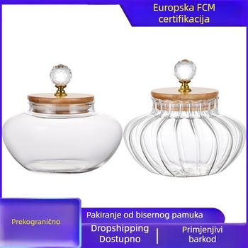 Staklena staklenka s dijamantima Staklena zatvorena staklenka Staklenka za pohranu Staklenka za pohranu Staklenka za čaj Otporna na padove Pamučna ambalaža od bisera