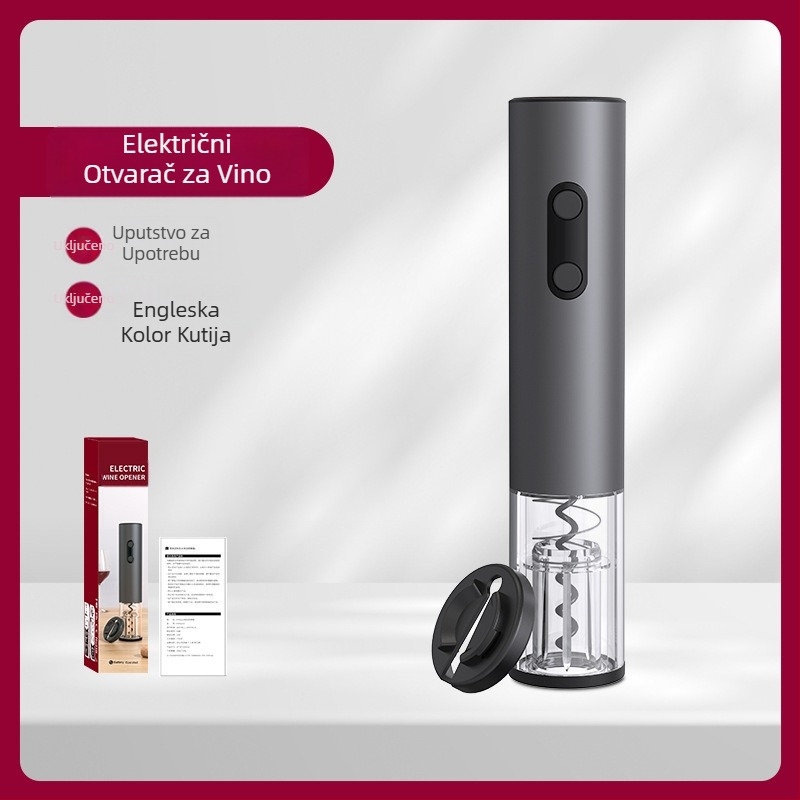 Električni otvarač za vino na baterije, automatski prijenosni otvarač za boce vina, jednostavno pakiranje u poklon kutiju