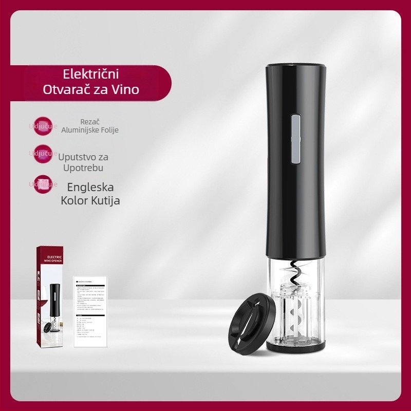 Električni otvarač za vino na baterije, automatski prijenosni otvarač za boce vina, jednostavno pakiranje u poklon kutiju