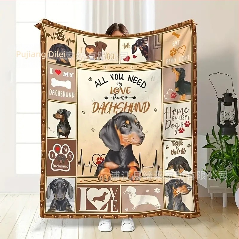 Amazon flanel digitalni print crtani kućni ljubimac pas mala navlaka deka za kauč deka za klima uređaj sva godišnja doba univerzalna