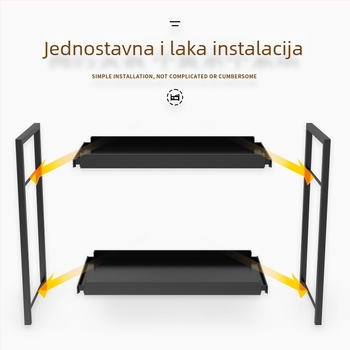 Dvoslojni stalak za pohranu na radnoj površini, plastični stalak za organizaciju u kuhinji, kupaonski stalak za pohranu parfema i kozmetike, stalak za toaletni stolić