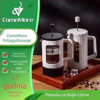 Prekogranična jednostavna šalica za kavu od borosilikatnog stakla za kućanstvo, francuska kava za dijeljenje, lonac za ručno kuhanje kave, lonac za kavu French Press