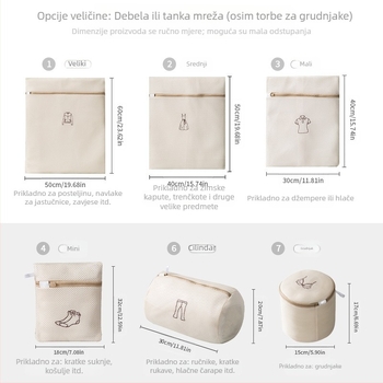 Vreća za rublje s vezom od sendviča, zadebljana dvoslojna vreća za pranje grudnjaka, odijelo za pranje u perilici rublja, posebna mrežasta vreća za pranje protiv deformacija