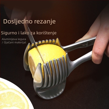 Višenamjenski rezač voća od legure za rezanje limuna s ručkom, alat za rezanje rajčice i kućanstvo