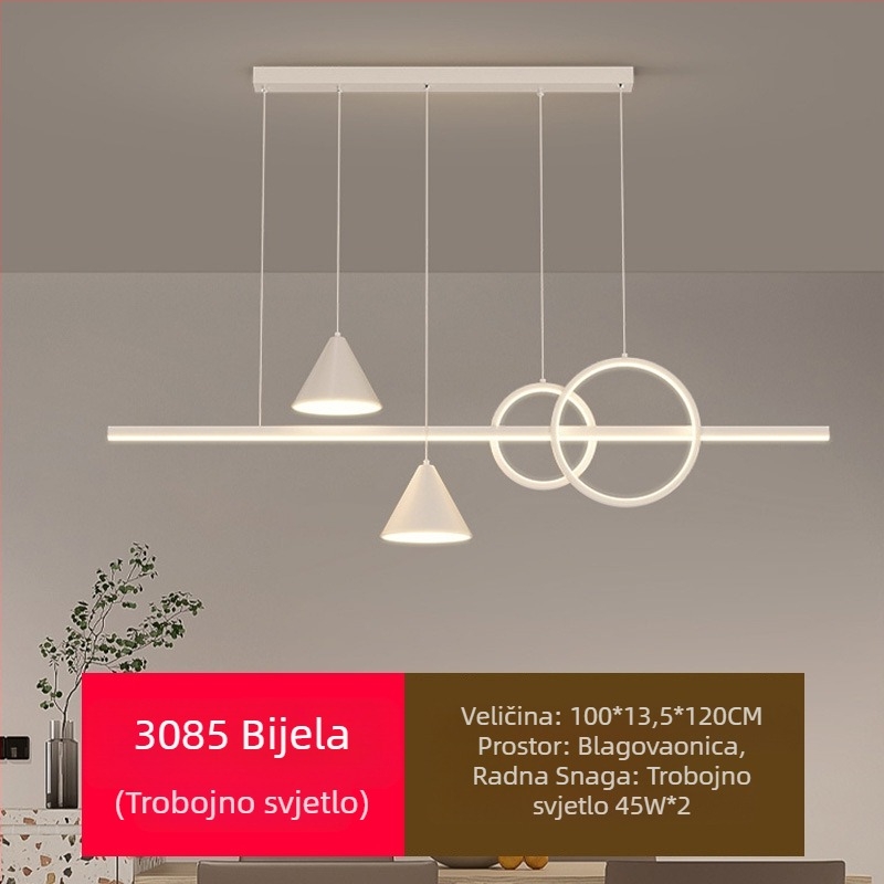 Novi LED luster za restorane s punom spektrom zaštite za oči, moderna internetska popularna kreativna dugačka šipka za luster