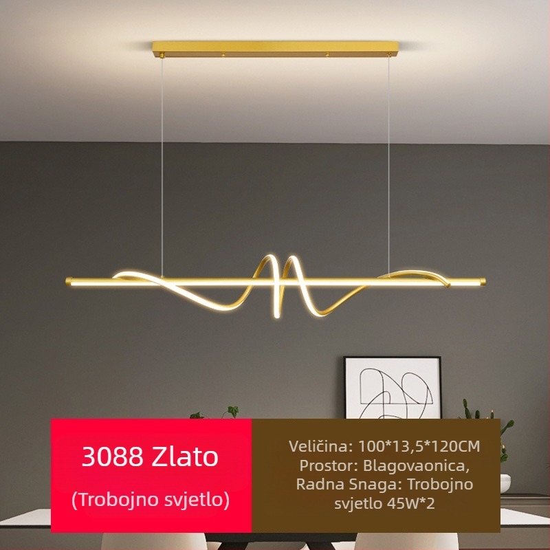 Novi LED luster za restorane s punom spektrom zaštite za oči, moderna internetska popularna kreativna dugačka šipka za luster