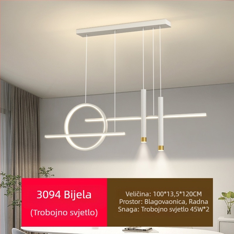 Novi LED luster za restorane s punom spektrom zaštite za oči, moderna internetska popularna kreativna dugačka šipka za luster