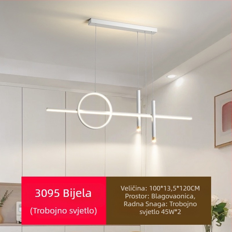 Novi LED luster za restorane s punom spektrom zaštite za oči, moderna internetska popularna kreativna dugačka šipka za luster