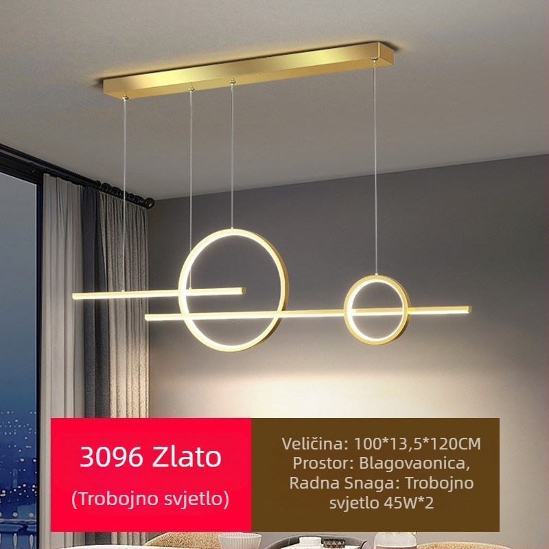 Novi LED luster za restorane s punom spektrom zaštite za oči, moderna internetska popularna kreativna dugačka šipka za luster