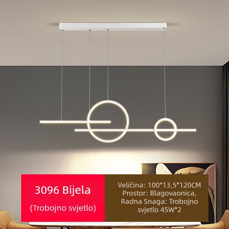 Novi LED luster za restorane s punom spektrom zaštite za oči, moderna internetska popularna kreativna dugačka šipka za luster