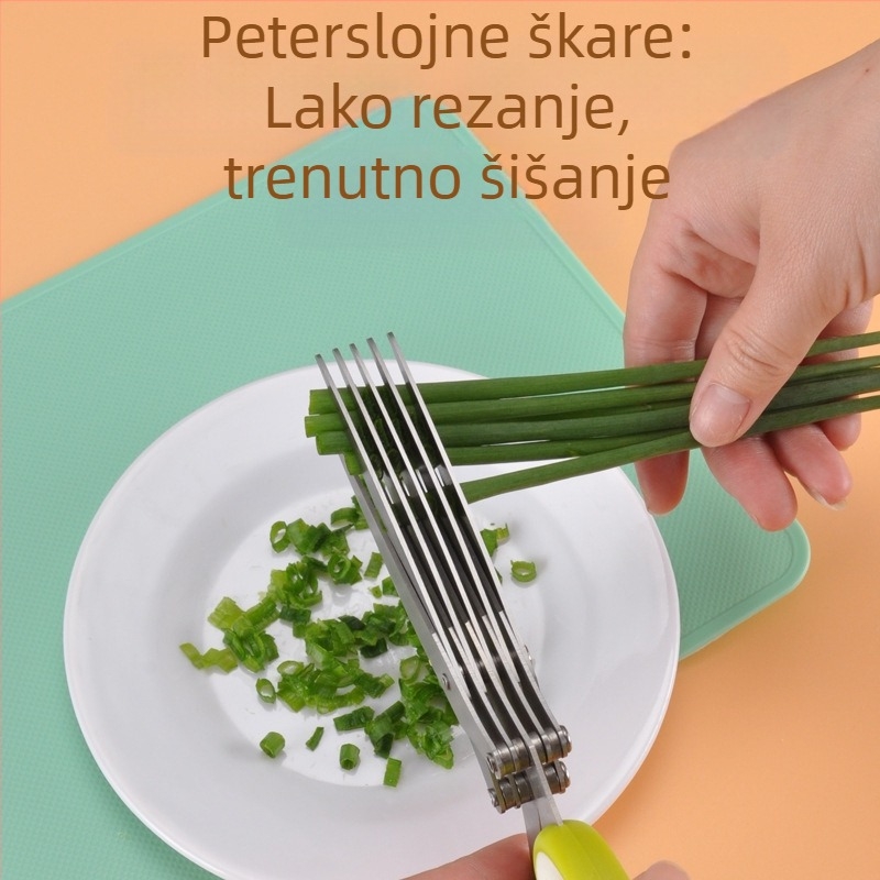 Feibao nehrđajući čelik petoslojne škare za mladi luk artefakt višenamjenske kuhinjske škare čili prsten uredske višeslojne škare za usitnjeni papir