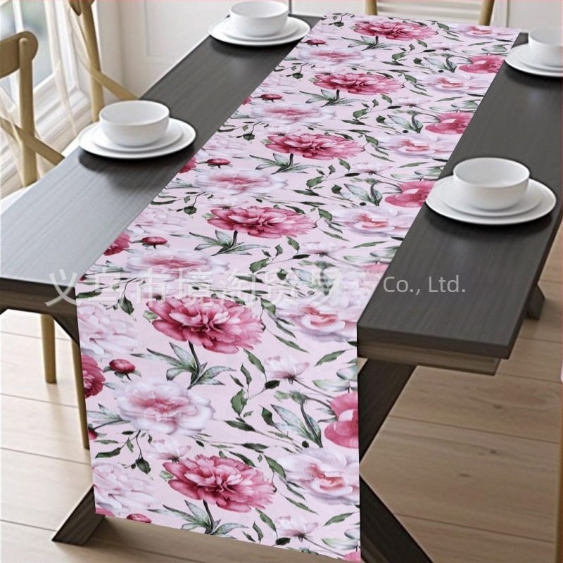 2024. Prekogranični novi laneni stolnjak za proljeće i ljeto s cvijećem za dom, restoran, dnevni boravak, blagovaonski stol, unutarnji i vanjski ukrasni stolnjak