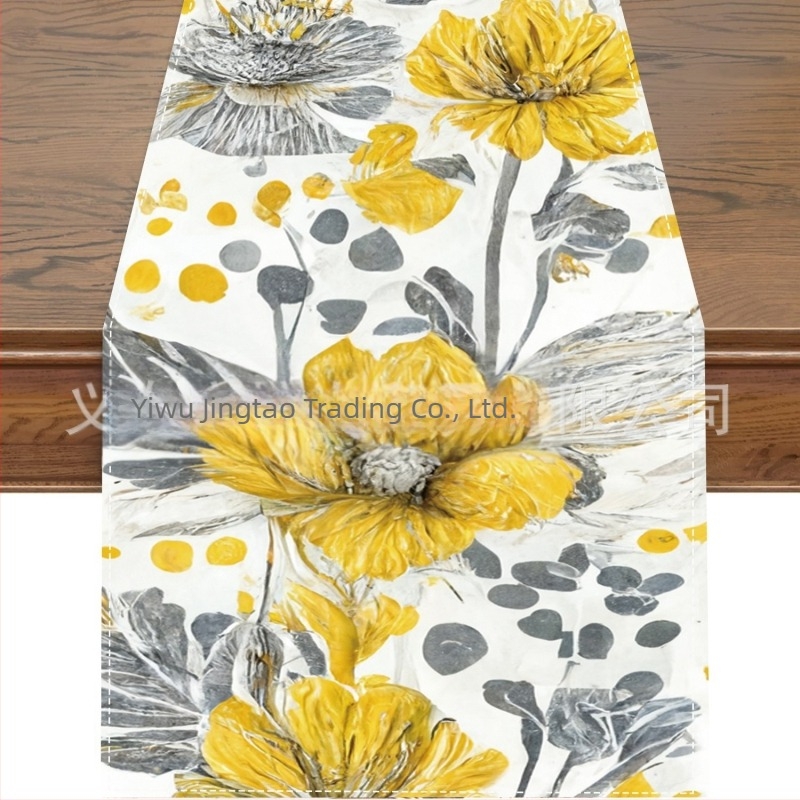 2024. Prekogranični novi laneni stolnjak za proljeće i ljeto s cvijećem za dom, restoran, dnevni boravak, blagovaonski stol, unutarnji i vanjski ukrasni stolnjak