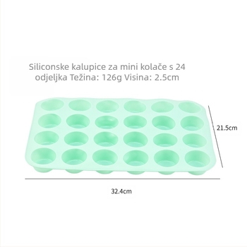 na zalihi veleprodaja prekogranični silikonski okrugli kalup za torte 24 ravnomjerno jaja pita Mafen kalup za čaše alati za pečenje torta pleh za pečenje
