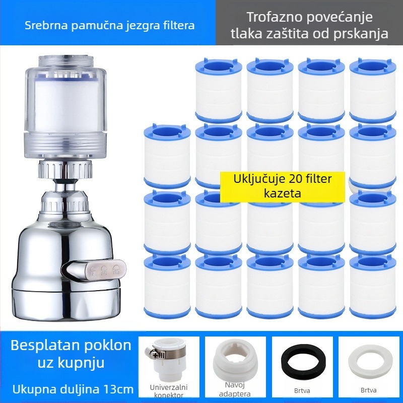Filter za slavinu, pročišćivač vode, produžetak za kuhinjsku glavu za prskanje, univerzalni tuš pod tlakom za uštedu vode