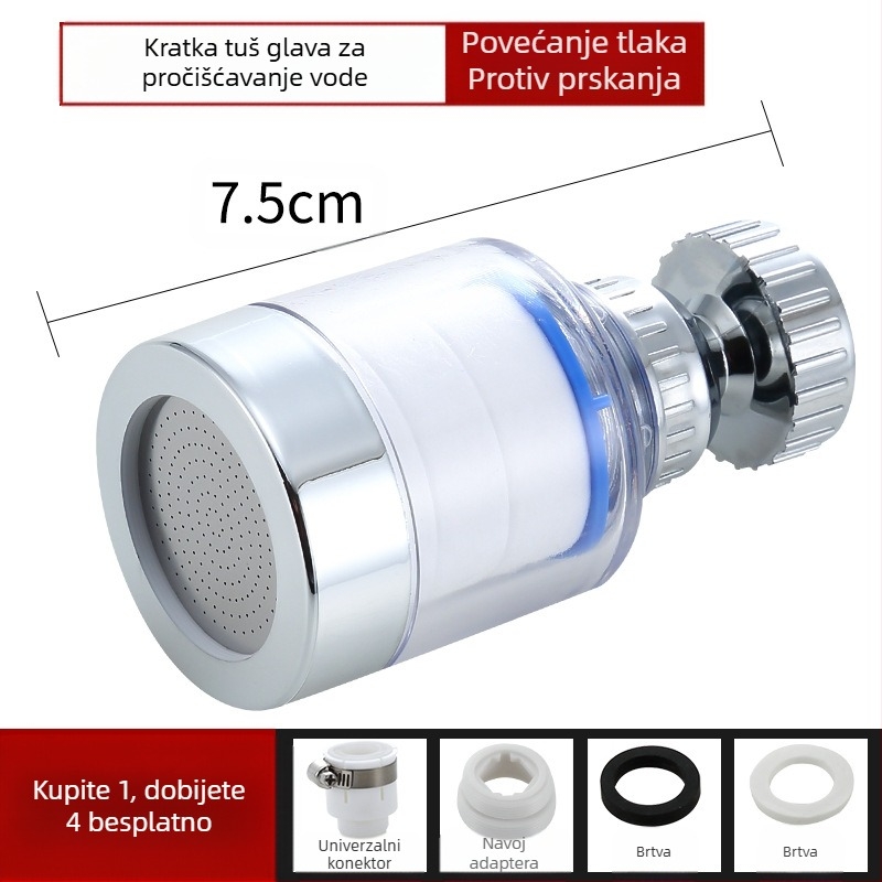 Filter za slavinu, pročišćivač vode, produžetak za kuhinjsku glavu za prskanje, univerzalni tuš pod tlakom za uštedu vode