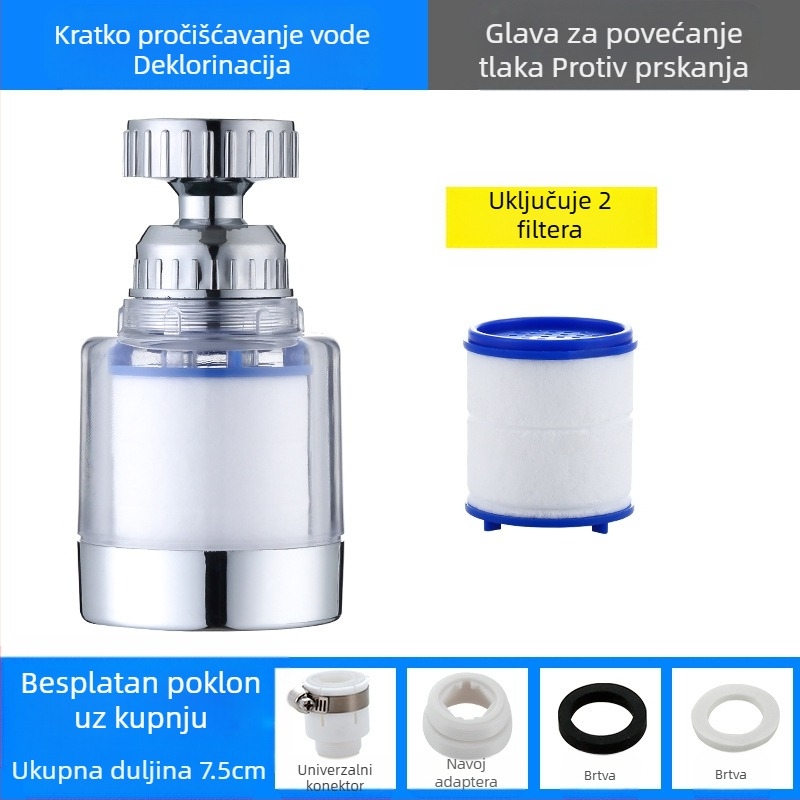Filter za slavinu, pročišćivač vode, produžetak za kuhinjsku glavu za prskanje, univerzalni tuš pod tlakom za uštedu vode