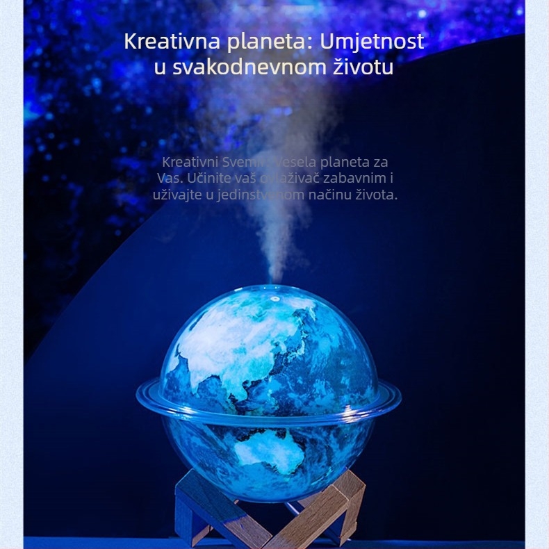 Kreativni planetarni ovlaživač zraka USB stolni Earth ovlaživač zraka za dom, spavaću sobu i ured, pročišćivač vode u spreju