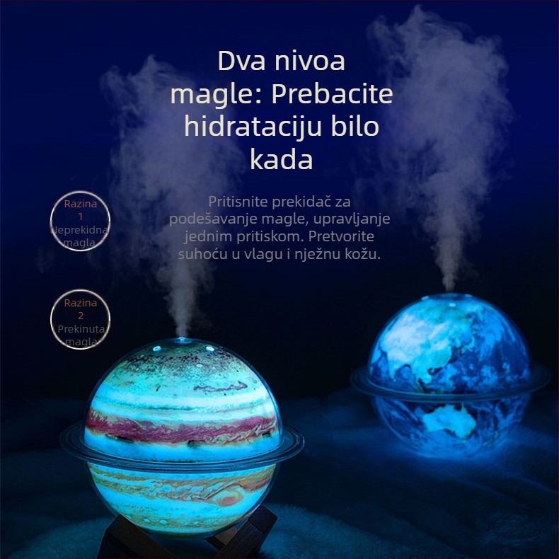 Kreativni planetarni ovlaživač zraka USB stolni Earth ovlaživač zraka za dom, spavaću sobu i ured, pročišćivač vode u spreju