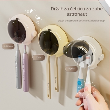 Držači za četkice za zube Spaceman, kupaonski zidni stalak za pohranu električnih četkica za zube bez rupa, zidni vješalica za kupaonicu