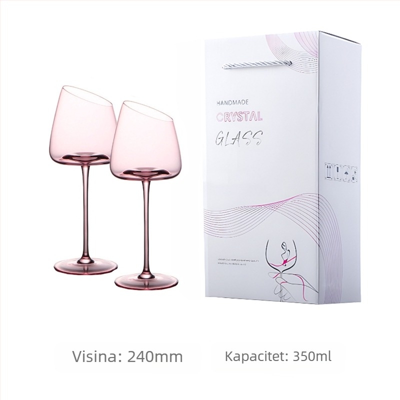 Francuski nagnuti crveni vinski čaša Flamingo kristalna čaša visoke vrijednosti boje crvena vinska čaša posebna vinska čaša za par