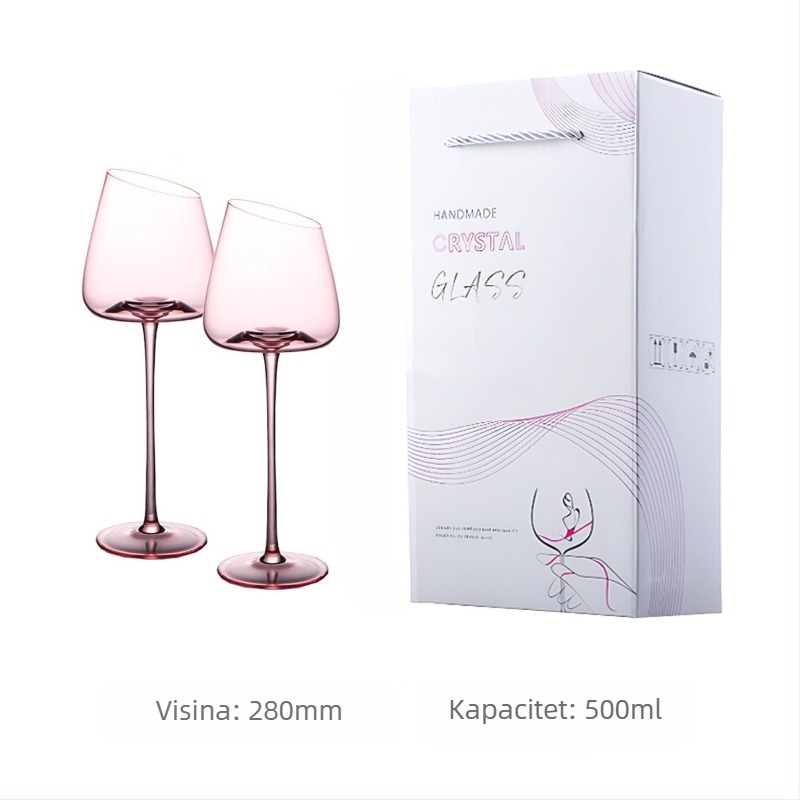 Francuski nagnuti crveni vinski čaša Flamingo kristalna čaša visoke vrijednosti boje crvena vinska čaša posebna vinska čaša za par
