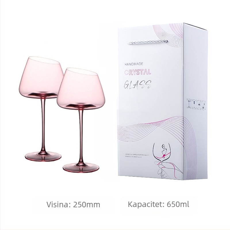 Francuski nagnuti crveni vinski čaša Flamingo kristalna čaša visoke vrijednosti boje crvena vinska čaša posebna vinska čaša za par