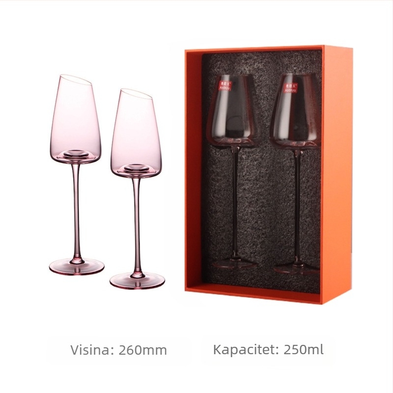Francuski nagnuti crveni vinski čaša Flamingo kristalna čaša visoke vrijednosti boje crvena vinska čaša posebna vinska čaša za par