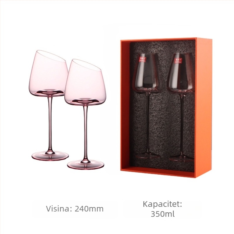 Francuski nagnuti crveni vinski čaša Flamingo kristalna čaša visoke vrijednosti boje crvena vinska čaša posebna vinska čaša za par