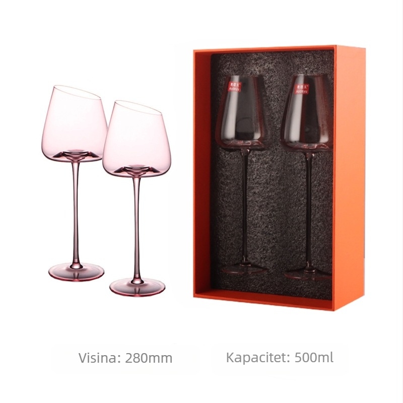 Francuski nagnuti crveni vinski čaša Flamingo kristalna čaša visoke vrijednosti boje crvena vinska čaša posebna vinska čaša za par