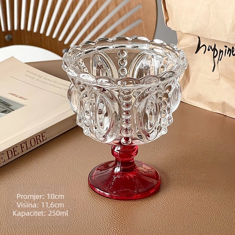 Čaša za kućne deserte u stilu suda, nordijski reljef, šalica za sladoled, šalica za ptičje gnijezdo u naprednom europskom stilu