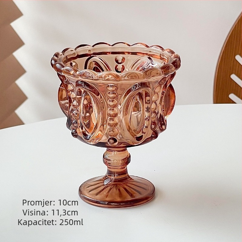 Čaša za kućne deserte u stilu suda, nordijski reljef, šalica za sladoled, šalica za ptičje gnijezdo u naprednom europskom stilu
