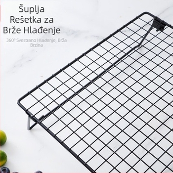 Stalak za hlađenje računala, stalak za hlađenje kruha, crni stalak za hlađenje kolača s neprianjajućim slojem, višenamjenski alati za pečenje