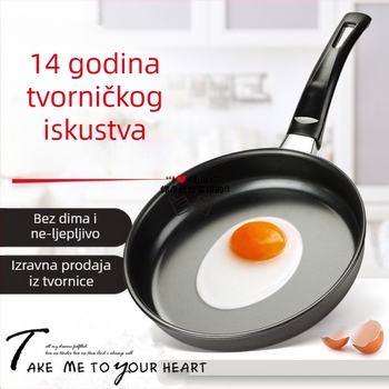 Željezna tava s neprianjajućim dnom za kućanstvo, mini tava za prženje od 18 cm, lonac za juhu za djecu, mini lonac za djecu na veliko