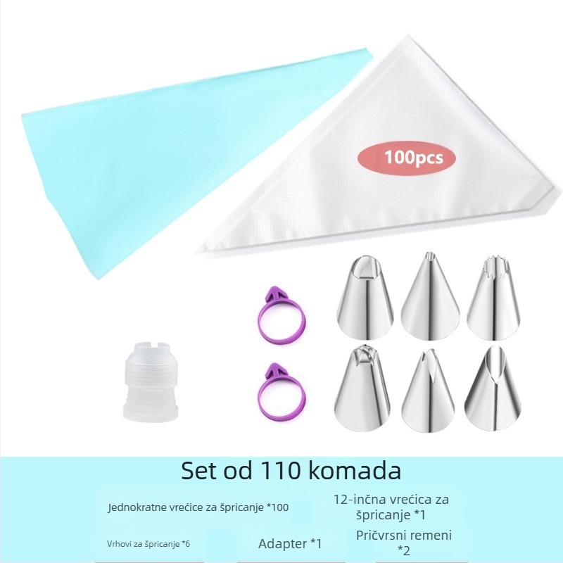 Amazon alati za pečenje od nehrđajućeg čelika za ukrašavanje usta odgovaraju za jednokratnu vrećicu za ukrašavanje, alate za ukrašavanje torti i kremu za izbacivanje