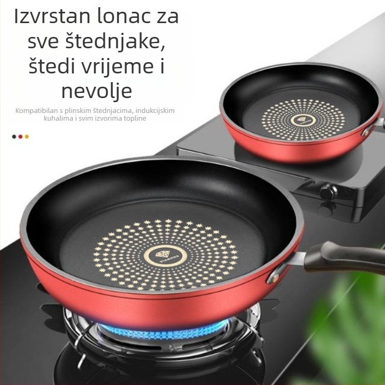 Nova kristalna dijamantna tava, neprianjajuća tava, kuhinjska tava, wok, neprianjajuća tava, indukcijsko kuhalo, plinski štednjak, univerzalna tava