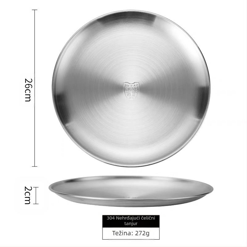 Korejski tanjur od nehrđajućeg čelika za roštilj, tanjur za švedski stol, tanjur za pljuvanje kostiju, vanjski tanjur za piknik, tanjur za kampiranje, okrugli pladanj